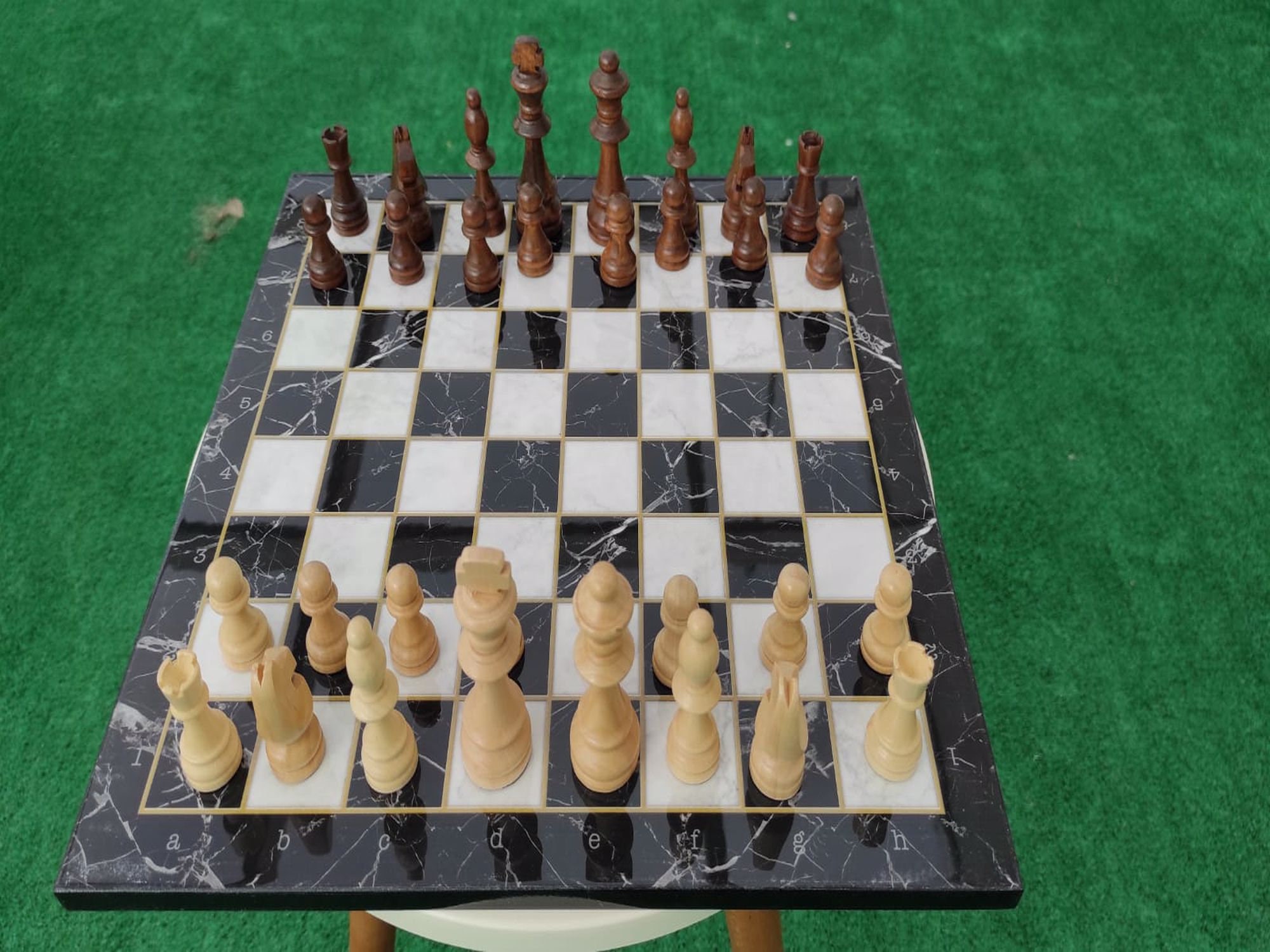 The Queens Gambit Chess Set Chess Set w/ Wooden Board Etsy