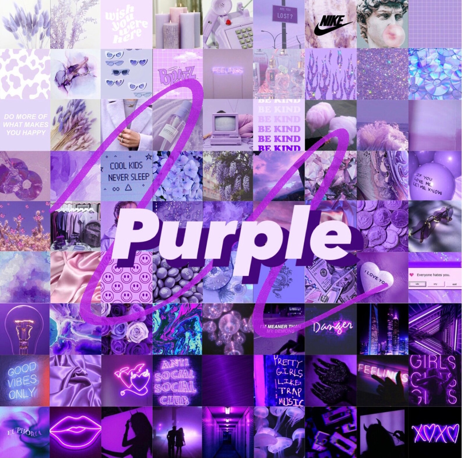 Purple Picture Collage Kit 81 pcs Etsy