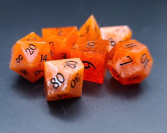 Creamsicle Swirl handmade dice set