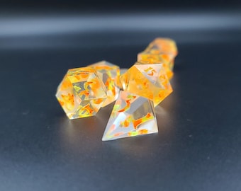 Glowing Embers handmade dice set