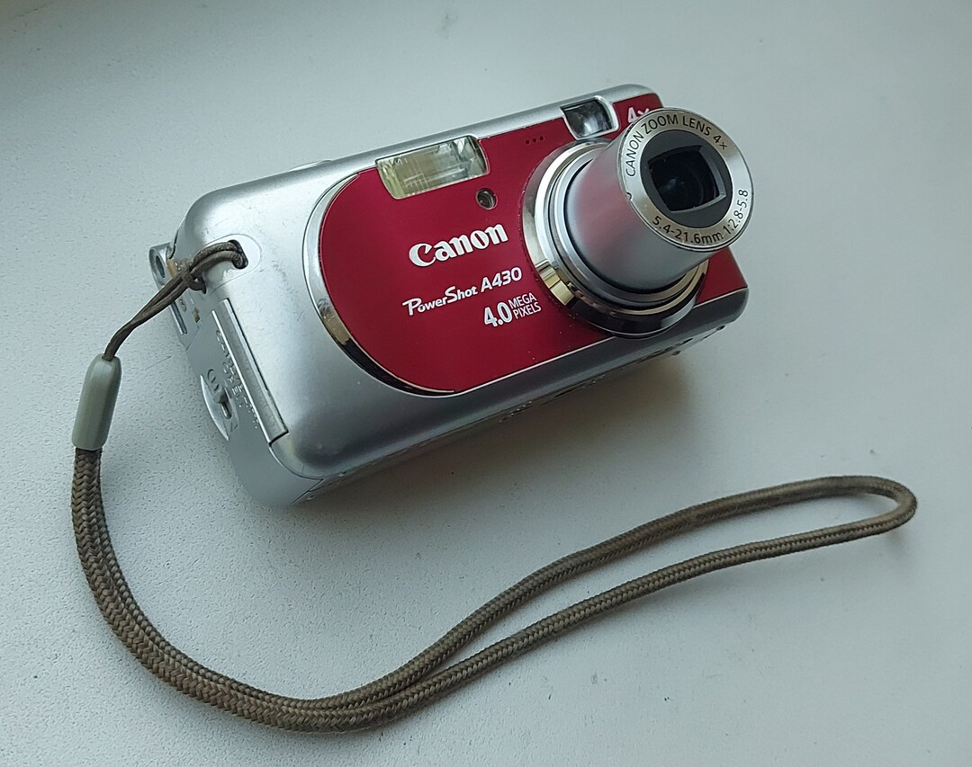 Vintage Canon Powershot A430 4MP Digital Camera Silver/red Etsy