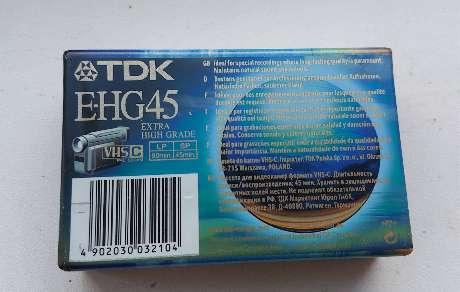 Cassette VHS-C TDK HS 45 Minutes - Format PAL/SECAM - Enregistrement Vidéo Vintage Pour Caméscopes Anciens