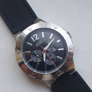 MEN&#39;S wrist watch GUESS waterpro Chronograph G96063G with leather strap