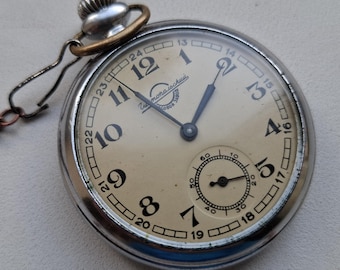 Vintage Soviet Pocket Watch Chistopol K36 1953 USSR Mechanical Pocket Watch CHKZ 15 Jewels Caliber CHK-6 Watch With Chain, Working