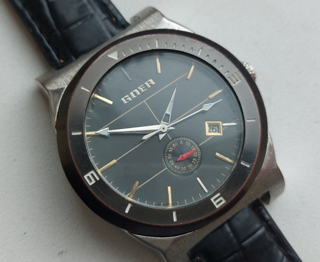Excellent Stylish Automatic Winding Wristwatch GOER Etsy