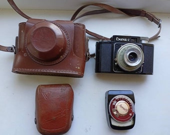 Set of Film camera SMENA-2 and Exposure/Light Meter 2 (YU 11/2)