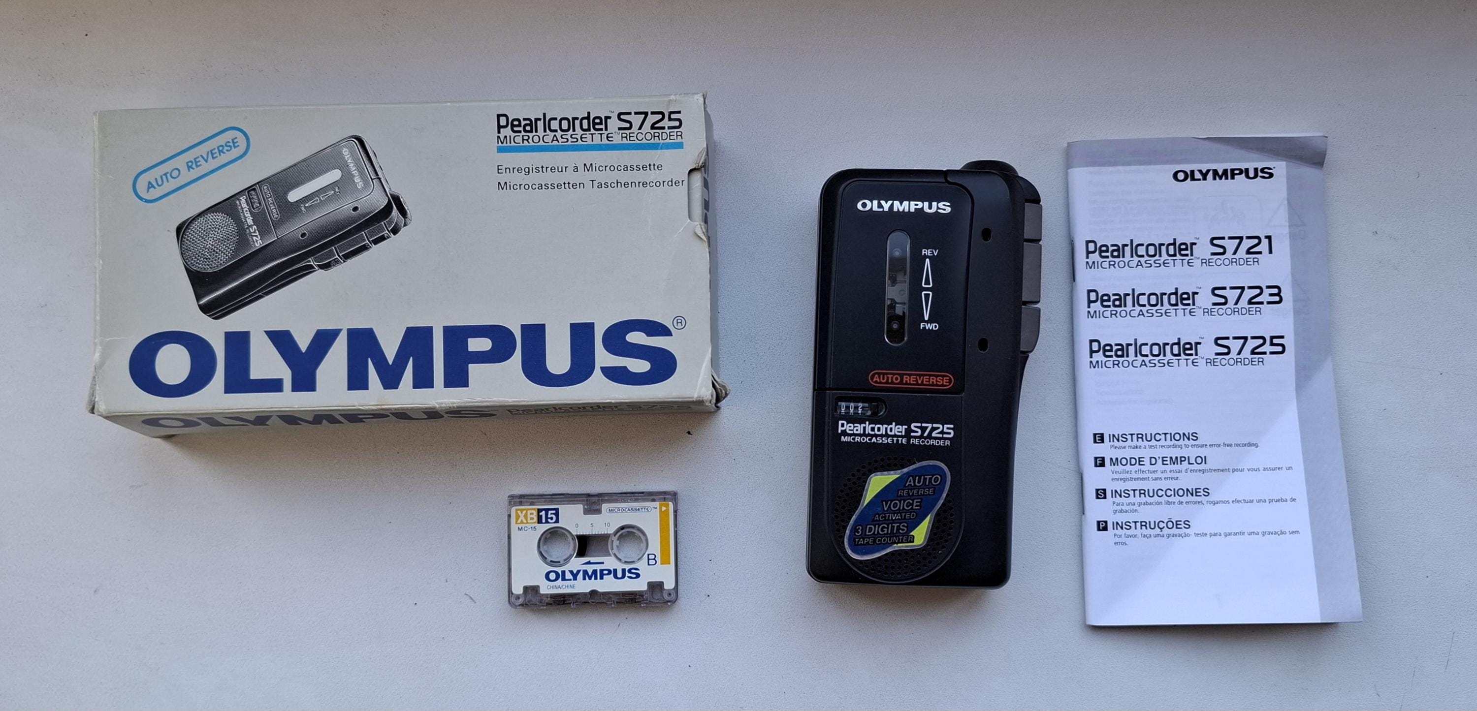 PEARLCORDER-S OLYMPUS製 Vintage Japanese Olympus Pearlcorder S725 Micro Cassette Voice