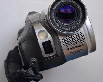 Panasonic NV-GS57 Mini dv camcorder Y2K Retro Video Camera 30x Optical Zoom built-in LED Light Made in Japan, charger bag, SD Card+Cassette