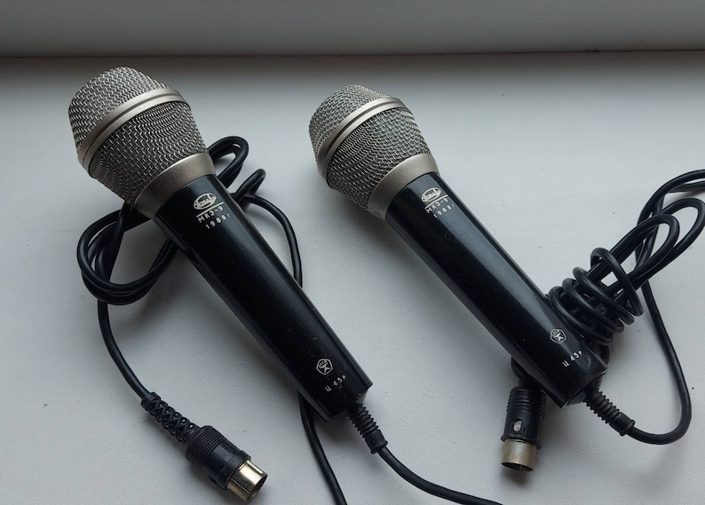 Vintage set hot of two excellent Soviet microphone Octava MKE-9