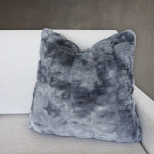Faux fur ruched pillow hot sale