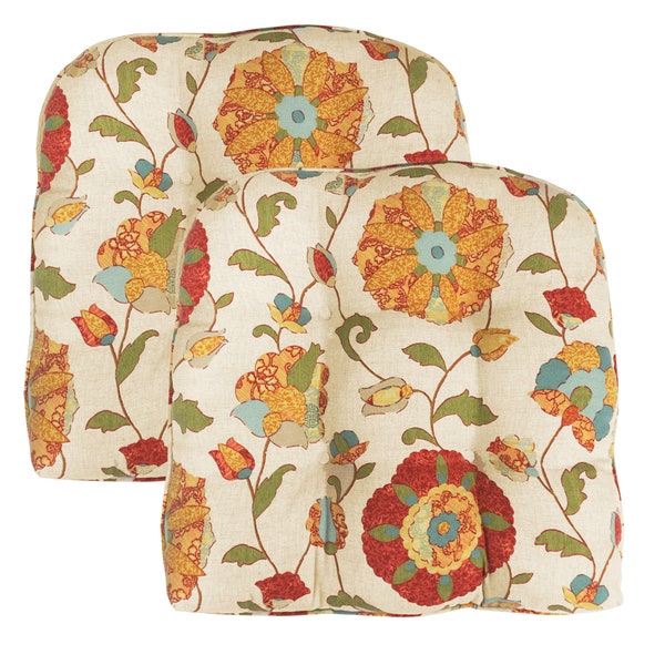 Set of 2 Indoor/Outdoor Baja Seat Cushions, Patio Chair Pads, Home Garden Decorative Cushion, 16"x18.5"x3"