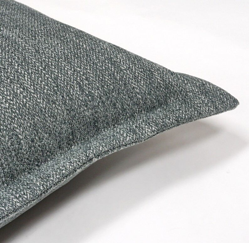 James Ocean Blue, Oversized Herringbone Chenille Throw Pillow, Soft Plush Cozy, Contemporary