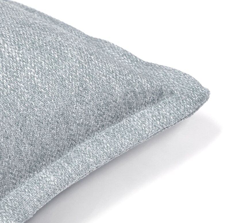 James Sky Blue, Oversized Herringbone Chenille Throw Pillow, Soft Plush Cozy, Contemporary