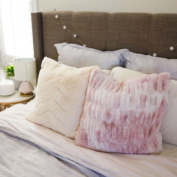 Pink Faux Fur Pillow Etsy