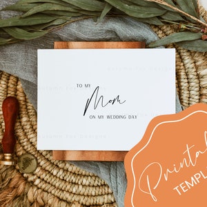 Tarjeta de boda imprimible para mi mamá el día de mi boda, tarjeta de boda para mis padres, tarjeta de boda para mi mamá, tarjeta de boda / familia