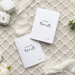 Wedding Toast Books, Speech Book, Wedding Gift - Personalized Gift, Keepsake, Heirloom - Bridesmaid, Best Man, Maid of Honor, Groomsmen