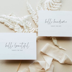 Today's the Day | Hello Handsome | Hello Beautiful | Bride | Groom | Couples Cards | Wedding Day | Note To My | First Look