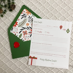 Brief an den Weihnachtsmann, Kinderweihnachtsset, Santa-Briefpapier, Kinderbrief an den Weihnachtsmann, Weihnachtsbrief, Kinderweihnachtsaktivität