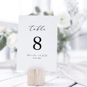 PRINTED Personlized Table Numbers, Custom Wedding Table Numbers, 5x7
