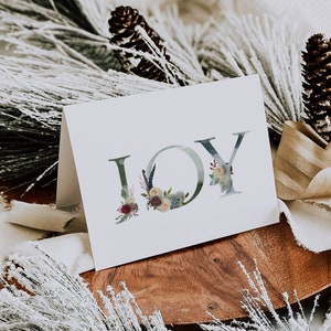 Tarjeta de nota de alegría floral / Tarjeta de vacaciones / Tarjeta de Navidad