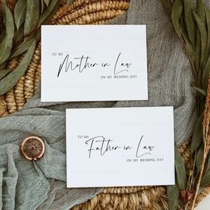 Tarjeta de boda para mi suegra en el día de mi boda, para mi suegro en el día de mi boda, tarjeta de boda para mis suegros, tarjeta de boda / familia