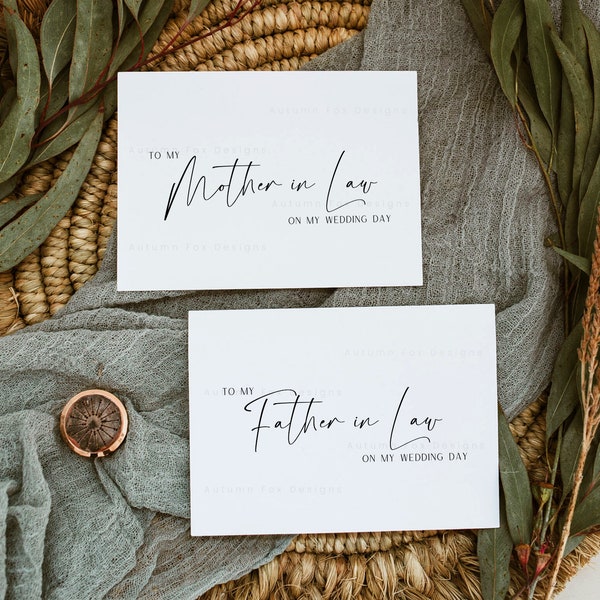 Wedding Card To My Mother in Law On My Wedding Day, To My Father in Law On My Wedding Day, To My In Laws Wedding Card, Wedding Card | Family