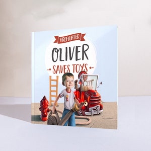 Livre de pompier personnalisé avec une photo et le nom de votre enfant - Livre pour enfants - Cadeau d'anniversaire unique pour garçons et filles