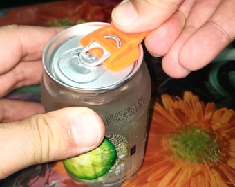 Soda/beer can opener - nail saver, nail protector