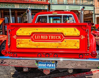 DODGE LIL RED EXPRESS TRUCK TAILGATE PRINTED BANNER SIGN SHOP ART MURAL 2' X 6' 