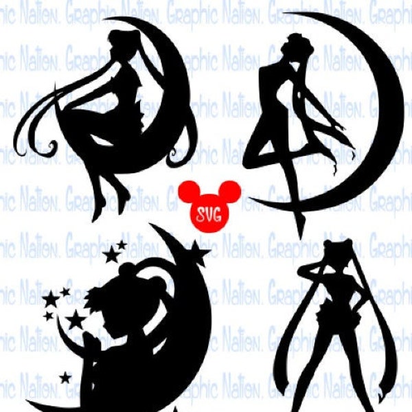 Sailor Moon Silhouette • Sailor Scout Cut Files • SVG only