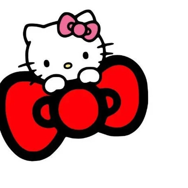 Kitty and Bow SVG • Kawaii Cat Carton •  Digital Cut Files • SVG Only  • Cricut & Silhouette