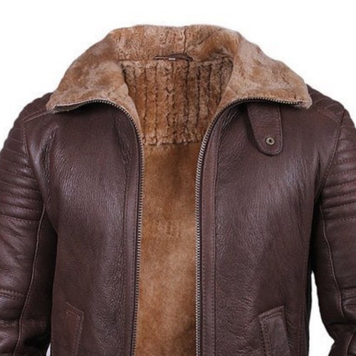 Mens RAF B3 Brown Bomber Shearling Fur Genuine Leather Jacket - Etsy