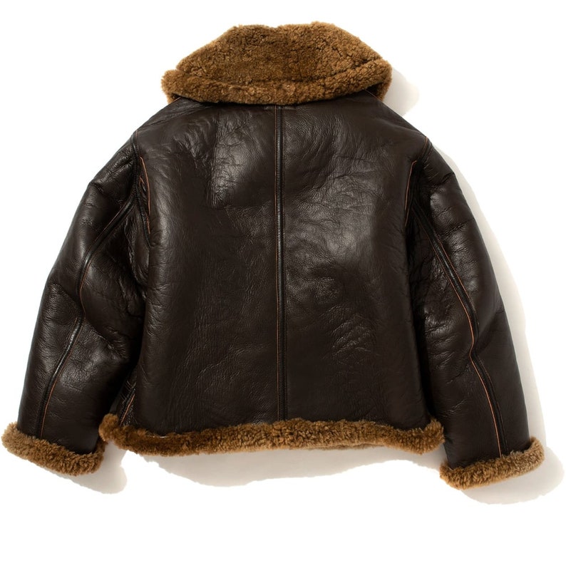 Mens Sheepskin Leather Jacket B3 Bomber Jacket Fur Coat - Etsy