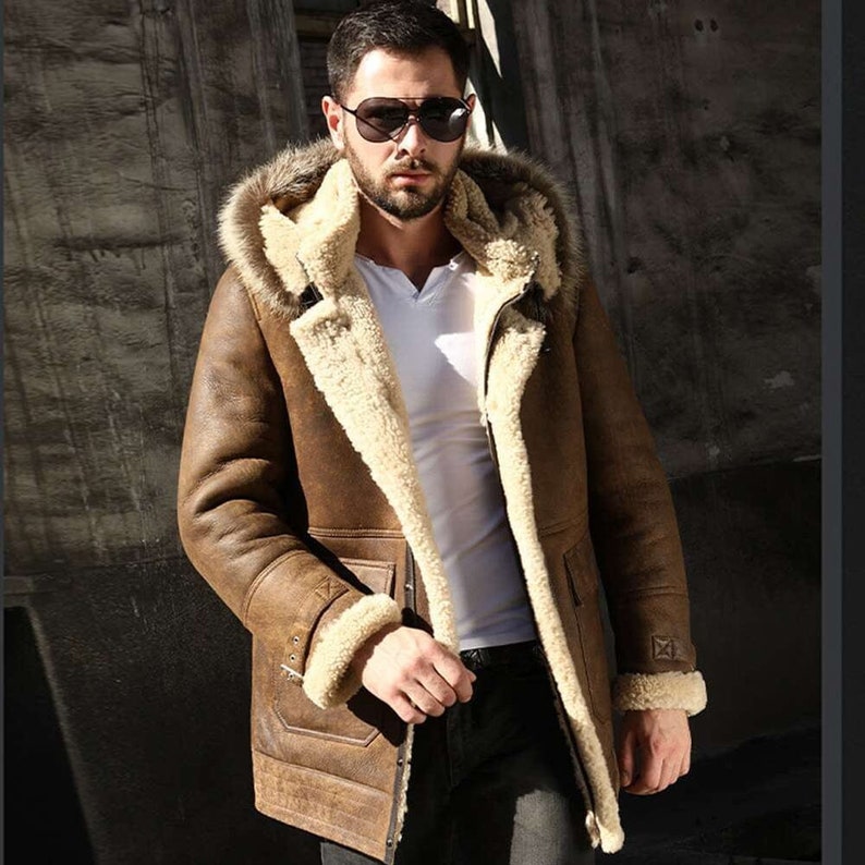 Fur Coat for Mens Mens Shearling Fur Jacket B3 Bomber - Etsy