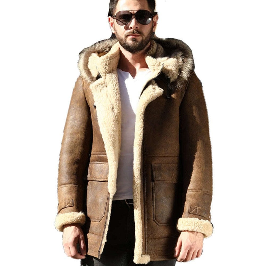 Fur Coat for Mens Mens Shearling Fur Jacket B3 Bomber - Etsy