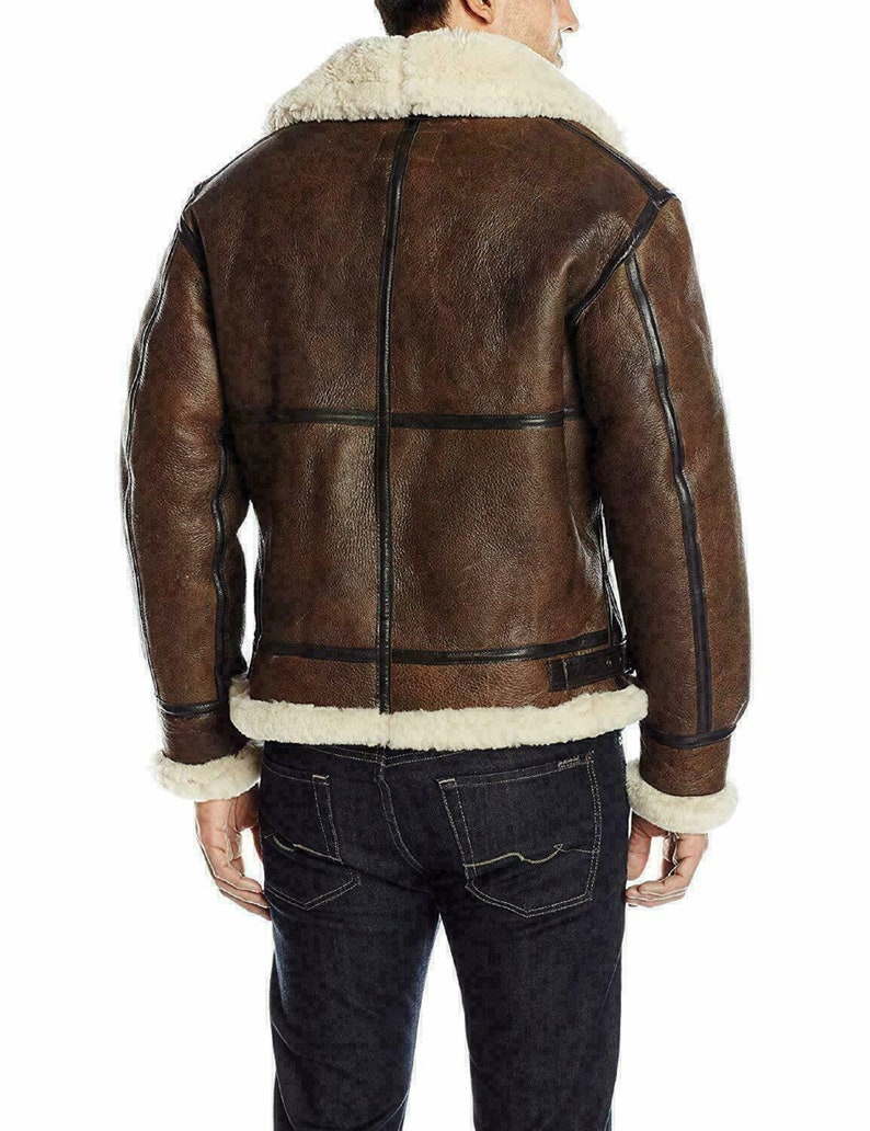 Handmade Mens B3 RAF Aviator Flying Bomber Biker Brown FUR - Etsy