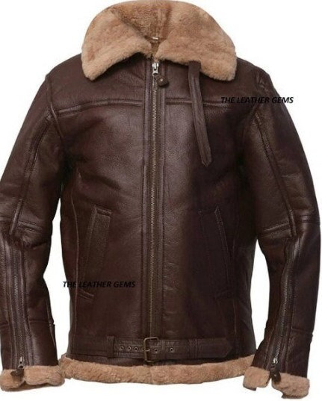 Mens Shearling Fur B3 Bomber Jacket RAF Aviator Shearling - Etsy