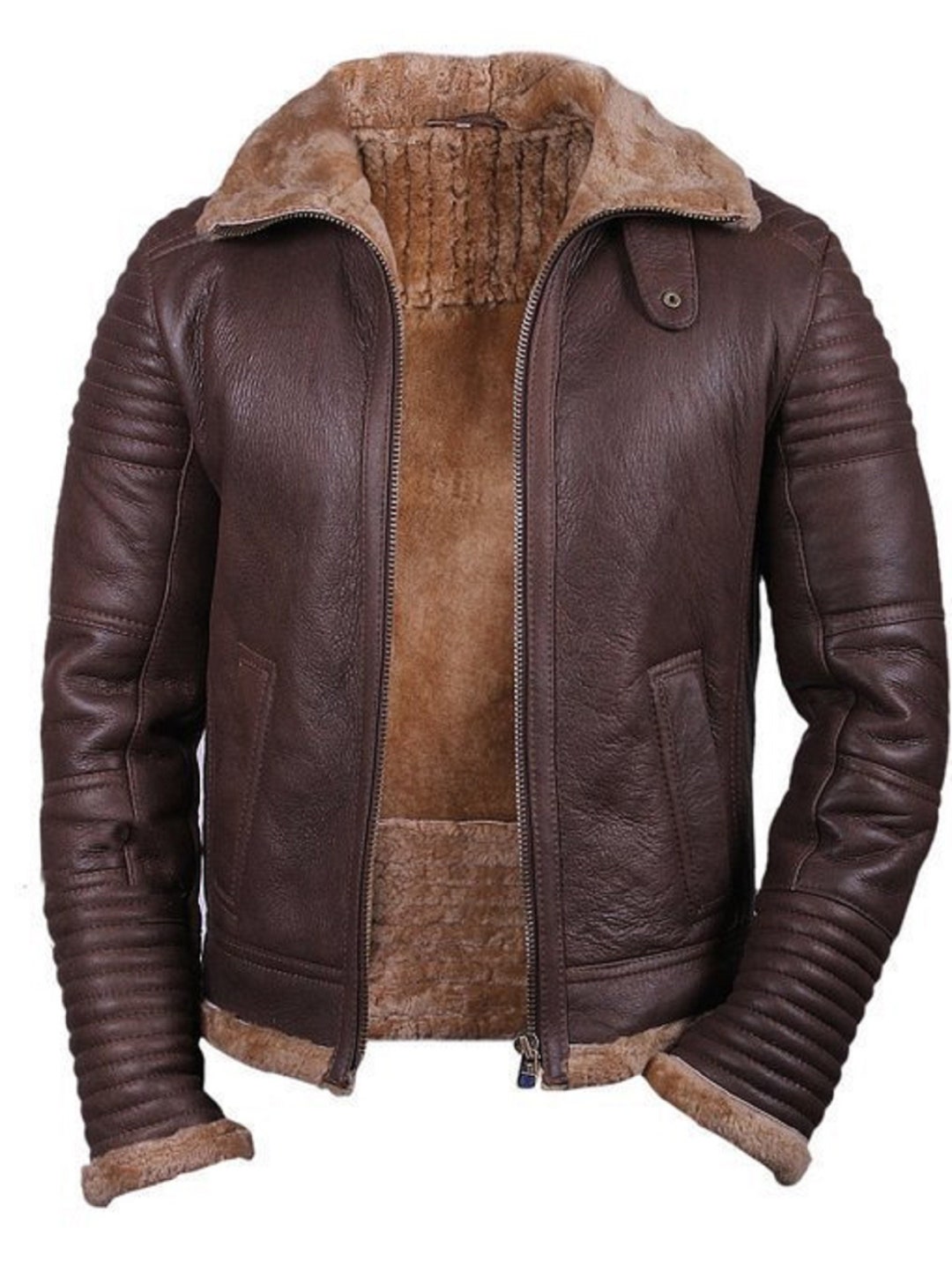 Handmade Fur Coat Mens B3 Jacket B3 Bomber Quilted Brown - Etsy