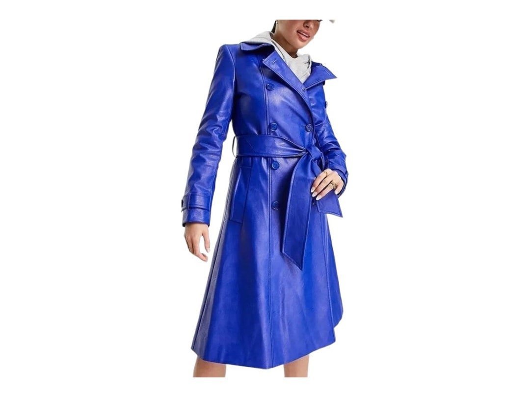 Handmade Women Leather Trench Coat Long Coat Women - Etsy