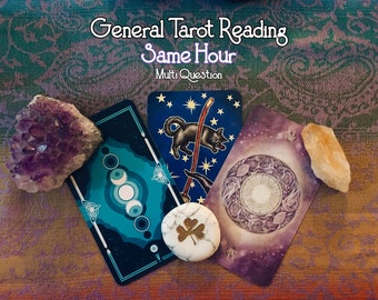 SAME HOUR: General Tarot Reading, Any topic up to three questions