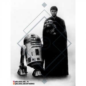 ORIGINAL Luke Skywalker, Grogu, R2-D2