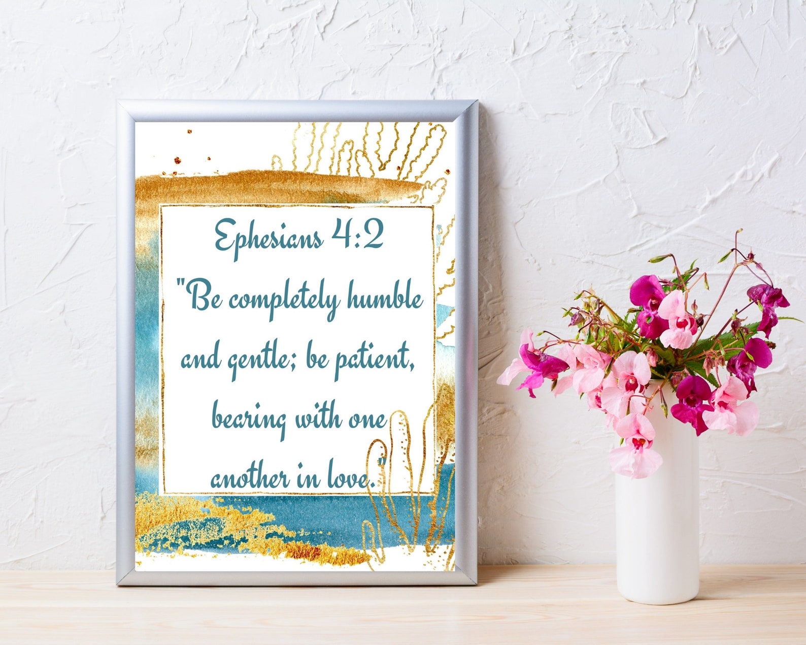 Housewarming Gift Wedding Bible Verse Ephesians 42 Christian Etsy