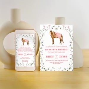 DIGITAL: Horse Themed Birthday Party Invitations • Gymkhana • Horse Theme • Riding Party • Personalised Digital Invitation