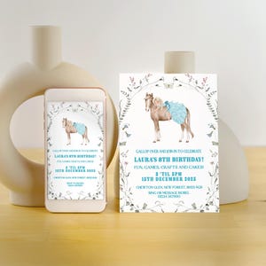 DIGITAL: Horse Themed Birthday Party Invitations • Gymkhana • Horse Theme • Riding Party • Personalised Digital Invitation