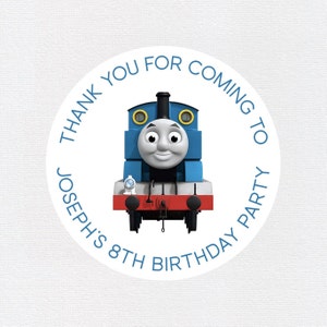 Personalised Glossy Thomas the Tank Engine Stickers  •  Train Stickers  •  Thomas Theme  •  Birthdays  • Baby Shower •  Party Bags  •