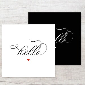 Hello Greeting Card  •  Calligraphy Script Hello Card  •  Typographic Greeting Card