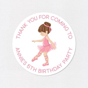 Personalised Glossy Ballerina Stickers  •  Ballerina Stickers  •  Ballet Theme  •  Birthdays  •  Party Bags  • Favour Bags •
