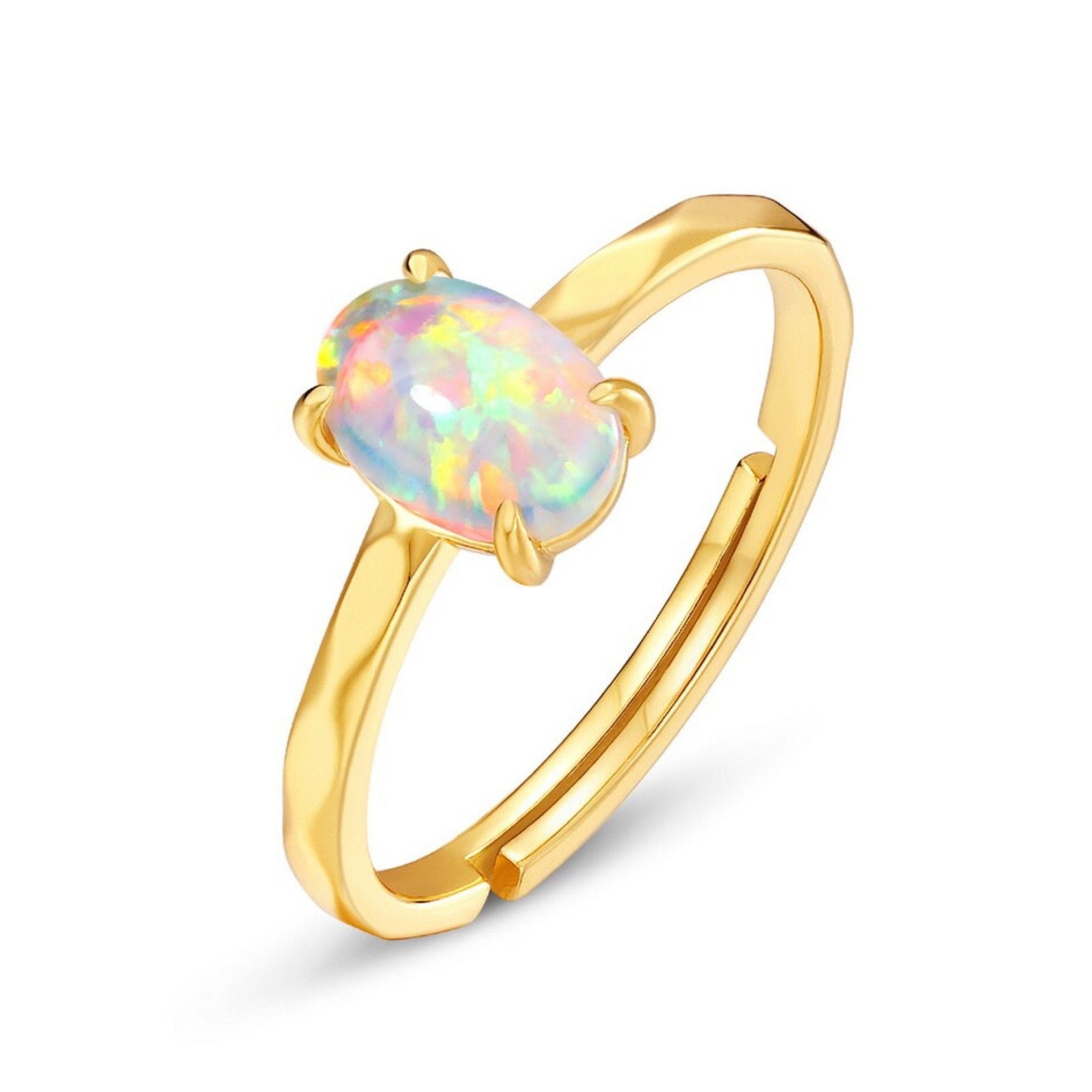 Opal engagement Promise ring Gold Plated Engagement Ring 925 Etsy