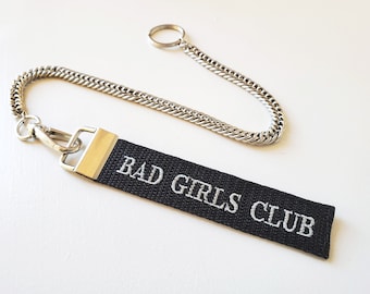 Bad girls, Sassy girl, Female keychain, Biker girl gift, Girl gang, Key tag embroidered, Bitches keychain, Motorcycle keychain