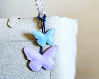 Leather Butterfly charm, Handmade bag charm, Butterfly lover gift, Unique Bag Charm, Nature-Inspired Bag Charm, Spring Accessory